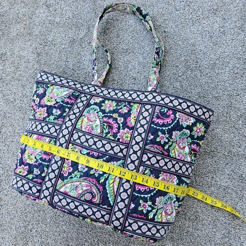 Vera Bradley Petal Paisley Tic Tac Tote Large Floral Shoulder Bag Zip Top